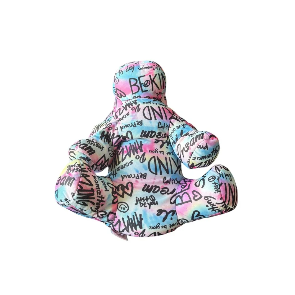 Justice Be Kind Tie Dye Plush Dog‎ Stuffed Animal Positive Quote Pillow